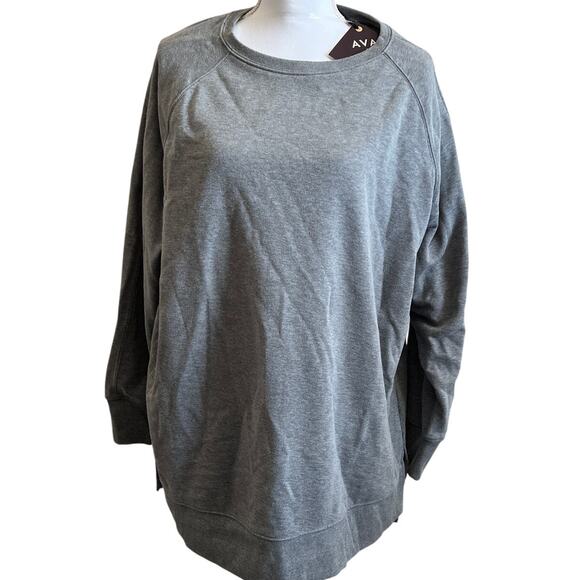 Ava & Viv Women's Plus Size Gray Cozy Crewneck Sweatshirt - Size XXL - NWT - Picture 1 of 9